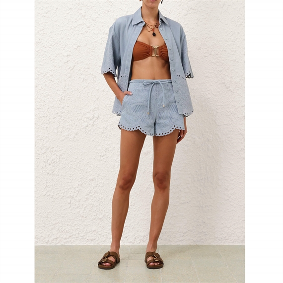 Zimmermann Daylight Denim Shorts, Ice Storm